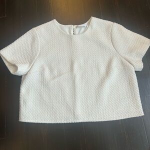 Abercrombie & Fitch Cream Textured Crop Top